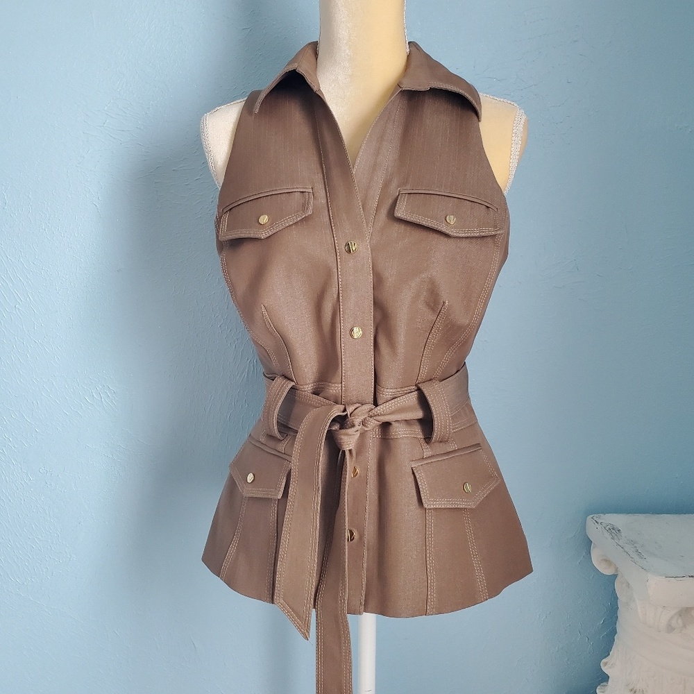 Cach'e Couture collection belted vest A27